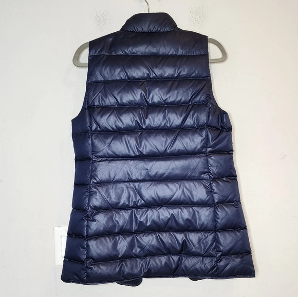Roots Canada duck down/feathers navy blue long puffer vest. Women's size small. - Picture 9 of 16